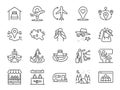 Local tourism line icon set. Included icons as domestic flight, trip, Local traveller, hotel, hostel,ÃÂ domestic travel and more.